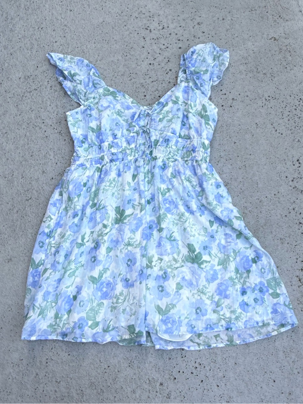 Hollister Blue and Green Floral Sundress/Romper Size XL